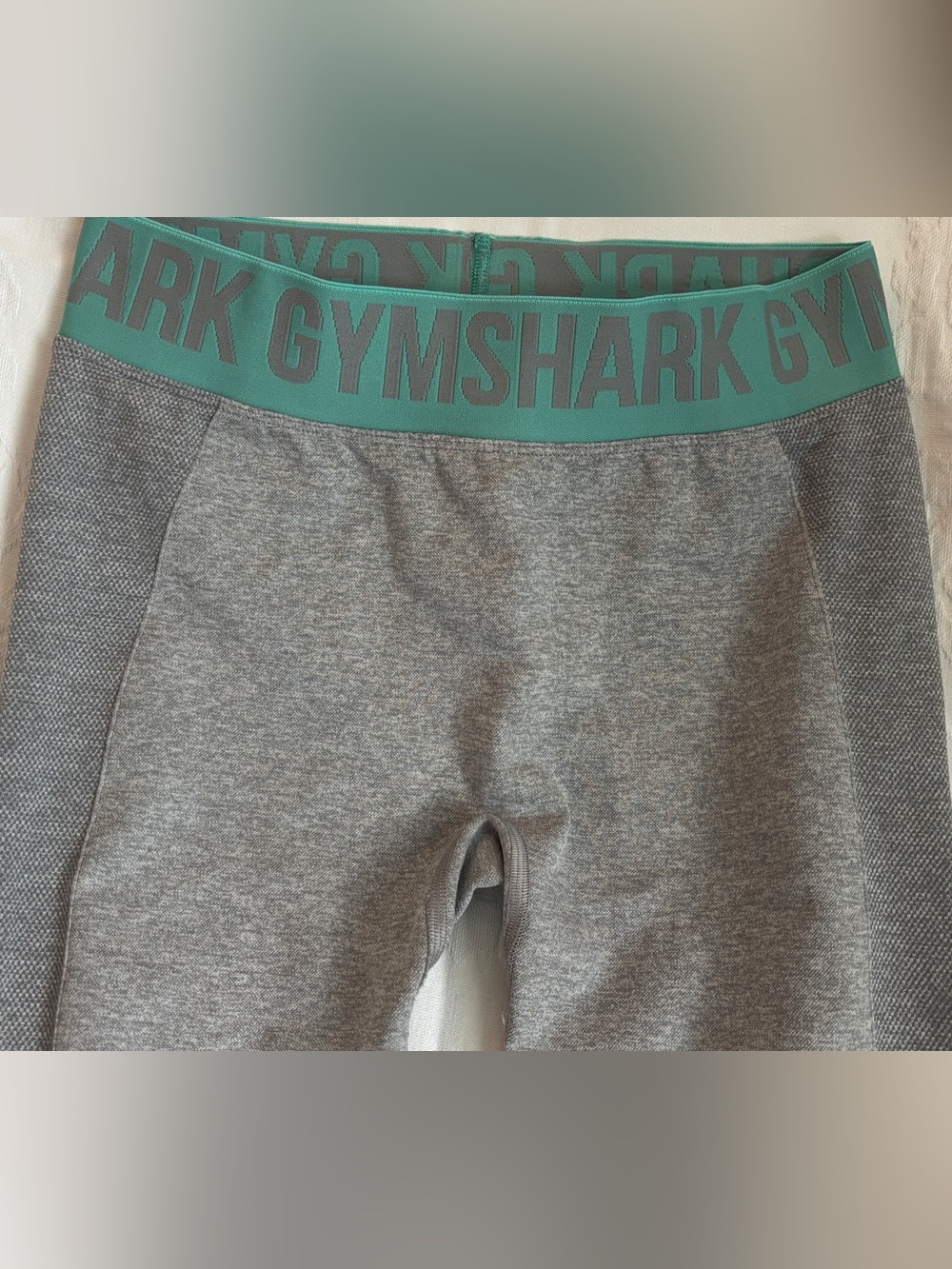 Gymshark Gray Boxer Briefs with Teal Logo Waistband